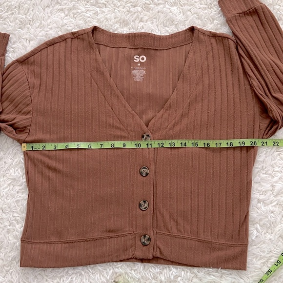 SO Brown Sweater Long Sleeve Size Medium - Picture 6 of 8